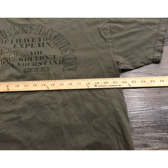Harley Davidson If I Have to Explain You Wouldnt Understand Mens XL T Shirt Gree - Picture 5 of 6